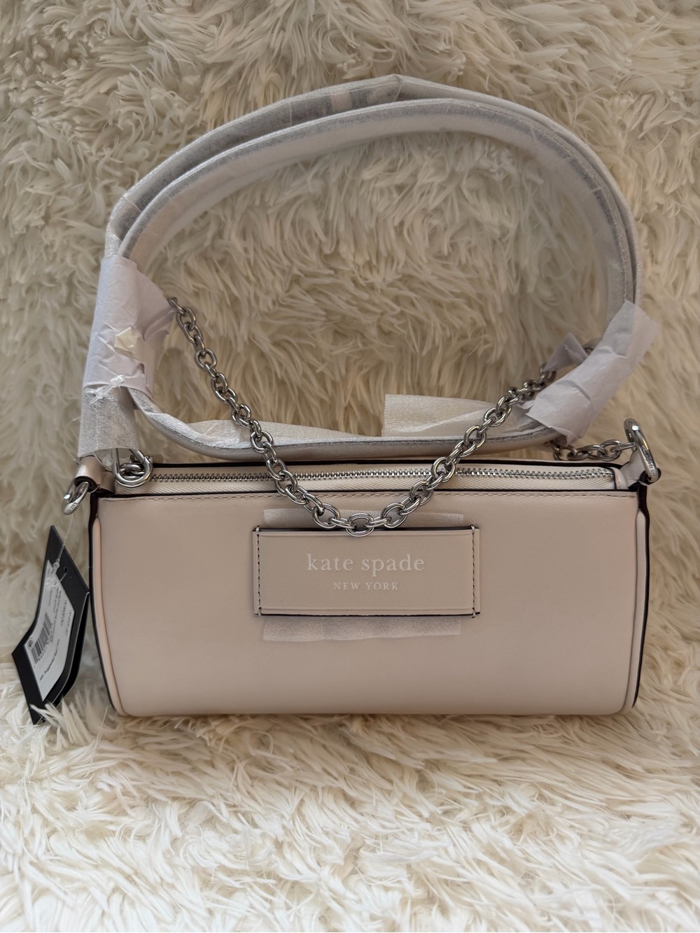 Kate Spade NY Label Smooth White Pochette Bag
